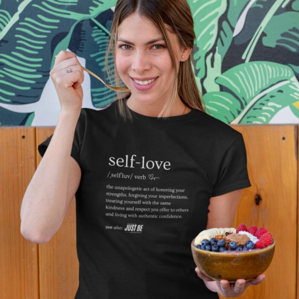 Self-Love Defined: Black Unisex T-Shirt, Activewear, Active lifestyle, Self-Care